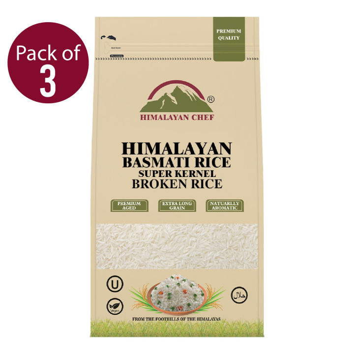(Pack of 3) Himalayan Chef Super Kernel Basmati Broken Rice - 4.5kg | Tota Chawal