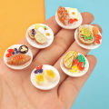 6pcs Mini Dim Sum Platter DIY Miniature Landscape Fairy Garden Decors Accessories Doll House Ornaments Cologo. 