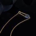 Paper Clip Safety Pin Pendent Necklace For Women Tiny Multicolor Cubic Zirconia Style Necklaces Choker Charm Jewelry. 