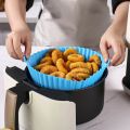 New Reusable Round Shape Silicone Airfryer Pan Liner Griddle Reusable BBQ Pot Easy CleanAccessories Pizza  Grill Mat Air Fryers Non-Stick Oven Baking Tray Fried Chicken Airfryer Silicone Basket. 