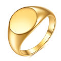 Stainless Steel Classical Simple Plain Round Signet Ring Wedding Statement Promise Anniversary Ring. 