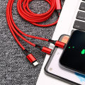 3 in1 Fast Charging Cable Type C Micro Charger Multiple Usb Charging Cord Mobile Phone Multi Usb Port Wire For Xiaomi iPhone. 
