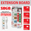 Imported 2500W Universal Multi Socket Plug Power Board – Original Multi Outlet Power Extension Board Socket with 2 USB Cable Plug – Heavy Duty Overload Protection Electric Extension Cord – Long Power cable – High Quality Extension Boards. 