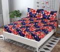 MBS 3pcs bed sheet king size | 100% Pure Cotton Double bed bed sheet with Pillow Cover | 3D Printed Fitted Fancy Bedsheets.. 