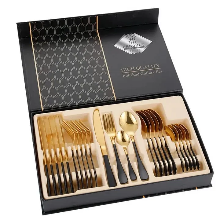 24-Piece Golden Cutlery Set