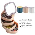 360° Rotating Jewelry Storage Box 4 Layers Portable Travel Jewellery Holder Jewellery Accessory Organizer Necklaces Bracelets Rings Earrings Holder with Mirror For Girl Women. 