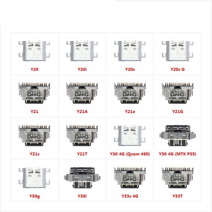 USB Jack Connector Socket Parts for Vivo Y20 Y20i Y20s G Y21 Y21A Y21e Y21G Y21s Y21T Y30 Y30g Y30i Y33s Y33T Type-C Charging Port