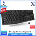 Macally Wireless Keyboard - 2.4G Ergonomic Full Size White Keyboard with Numeric Keypad & 13 Shortcut Keys - Plug & Play Quiet Cordless Keyboard for Laptop, PC, Windows Desktop, and Chromebook. 