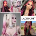 Neon Clip-in Hair Extensions for Girls, Synthetic 22" Straight Highlight Hairpieces, Party & Halloween Accessories. 