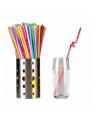 100Pcs -10.3 Inch Disposable Flexible Drinking Straws Plastic Straws-Multicolors. 