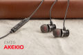 AKEKIO Earphones EM10 Metallic Wired Stereo Headphones with Media Control Compatible with All Smartphones. 