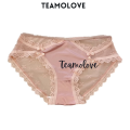 Teamolove Ready Stock Women Satin Mesh Low Waist Panties Ribbon Bow Mesh Open Hole. 