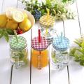 Mason Glass Jar With Straw Mocktail. 