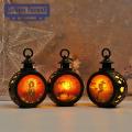 Green forest Pumpkin Lantern Soft Light Halloween Pumpkin Witch Ghost LED Light. 