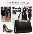 Tyfi Black Ladies Hand bags/Fashion bags/eco friendly bags/Crocodile Pattern Female Fashion Handbag/women handbags/Korean style handbag/exquisite handbags/ trendy handbags. 