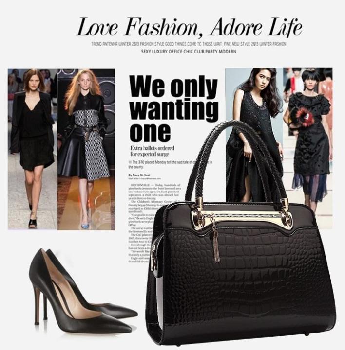 Tyfi%20Black%20Ladies%20Hand%20bags/Fashion%20bags/eco%20friendly%20bags/Crocodile%20Pattern%20Female%20Fashion%20Handbag/women%20handbags/Korean%20style%20handbag/exquisite%20handbags/%20trendy%20handbags%20-%20Image%207