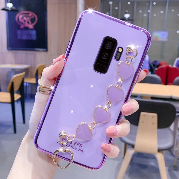 For%20Samsung%20Galaxy%20S9%20Plus%20Phone%20Cover%20+%203D%20Love%20Heart%20Wristband%20Fashion%20Ultra%20Thin%20Shiny%20Plating%20Bumper%20Soft%20TPU%20Silicone%20Shockproof%20Protective%20Case%20Back%20Cover%20-%20Image%202