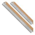Metal Ruler Non-Slip Ruler with Cork Backing:(12+18 Inch) Stainless Steel Ruler Non-Slip Rulers with Inch and Centimeters. 