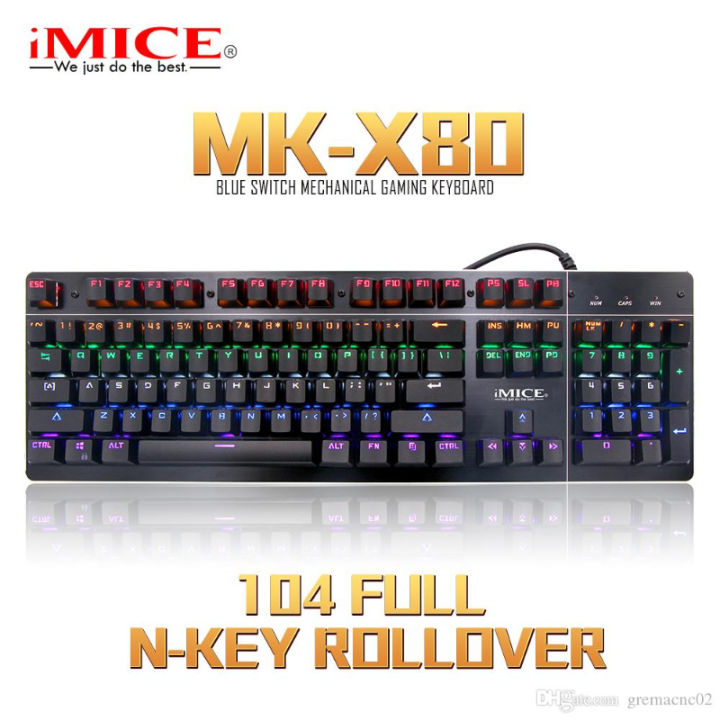 MK-X80 Wired Mechanical Gaming Keyboard With RGB Backlight Effects And Multimedia Function Keys