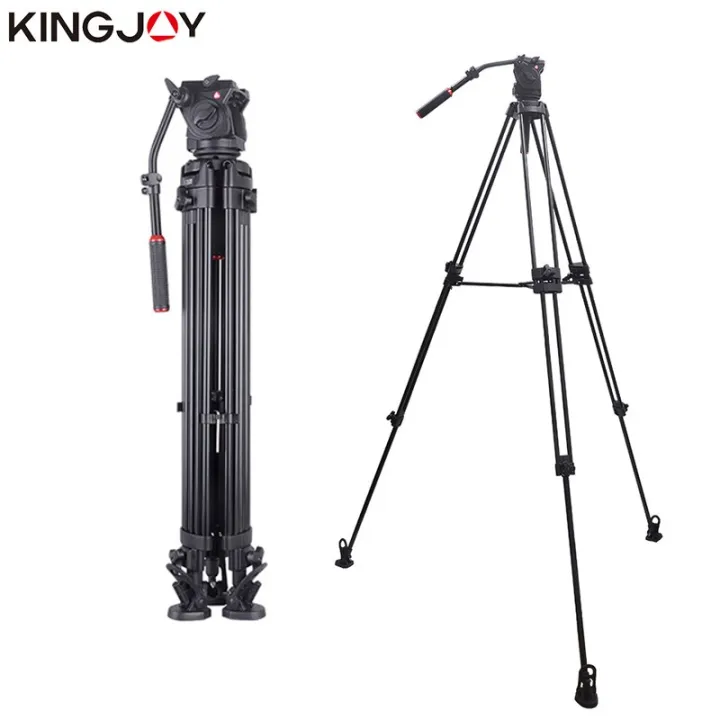 Kingjoy%20VT-1500%20lightweight%20professional%20video%20tripod%20&%20VT-1510%20fluid%20drag%20pan%20head-3%20section,%2065in,%204.8lbs%20-%20Image%203