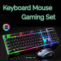 RGB Gaming Keyboard & Mouse & Headphone & Mousepad & Headphone Stand 5 in 1 Wired Combo - 7 RGB Colors In Combo - 5 Product USB Wired RGB Pack For Gaming - Compatible With PC & Laptop - Black. 