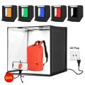 Photo Studio Light Box Portable 60 x 60 x 60 cm Light Tent LED 5500K Mini 60W Photography Studio Tent Kit with 6 Removable Backdrop  (Black, Orange, White, Red, Green, Blue). 