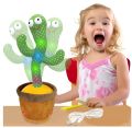 Rechargeable Talking Dancing Cactus With 120 multi song Voice Repeat Speaking Toy Plant Dancing Toys for Kids. 