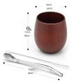 Wooden Yerba Gourd Mate Tea Set Handmade Natural Wood Coffee Water Mate Cup with Spoon Straw Bombilla Brush 200ML. 
