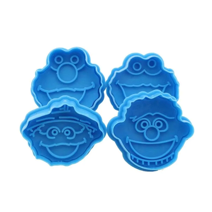 3D Sesame Street Elmo Cookie Cutter, Biscuit Hand Stamp Press Plunger Cutter Mold, Clown Theme Plunger Stamps