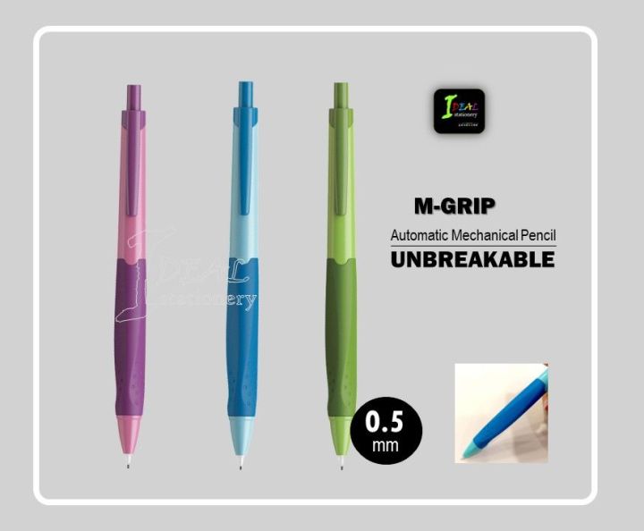 Ergonomic Automatic Mechanical / Clutch Pencil Comfort Rubber Grip HB 0.5mm Comfortable Grip, Smooth Writing Experience