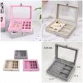Pu Leather Jewelry Storage Organizer Box with Lock Multifunctional Used Used To Store Rings, Bracelets, Earrings, Necklaces, Synthetic Leather And Velvet, Gifts For Women. 