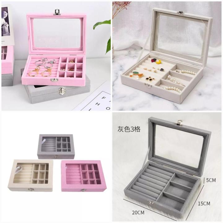 Pu Leather Jewelry Storage Organizer Box with Lock Multifunctional Used Used To Store Rings, Bracelets, Earrings, Necklaces, Synthetic Leather And Velvet, Gifts For Women