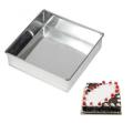 Cake mold square Square Shape Cake Mould Fruit Cake Cream Cake Making Tool Cakepan Pack Of 3 - silver color - square shape. 