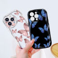 UCUC for Redmi 12C / 11A Back Cover Colorful Butterfly Cream Texture Wavy Edge Soft Silicone Phone Case. 