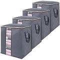 Pack of 5 - Improved Quality LARGE Storage Bags Organizers Portable Bamboo Clothes Blanket Large Folding Bag non woven Storage Boxes topsky DOUBLE ZIPPER Organizer on sale. 