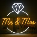 Affordable Wedding Neon Sign Mr & Mrs Couple Name |Wall Decoration Light |Alphabet Light Letter |Neon Sign Boards|Customized Neon Lights Name Sign Board for Cute Room Decor things, Neon Wall Light, and Wall Decor with High Quality LED Neon Strips.. 