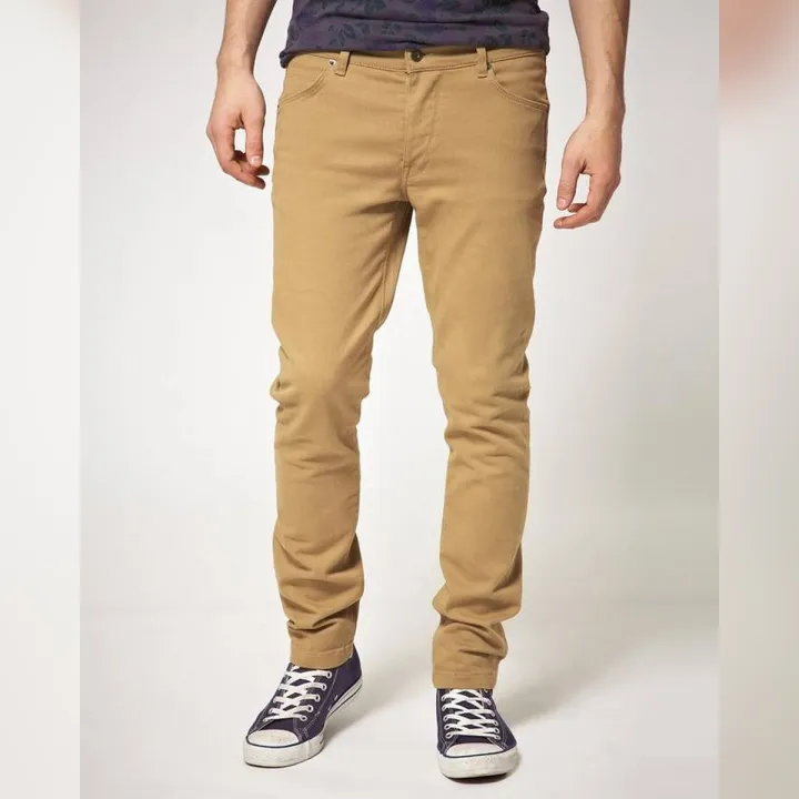 Khaki%20Cotton%20Men's%20Chino%20Slim%20Fit%20-%20Image%202