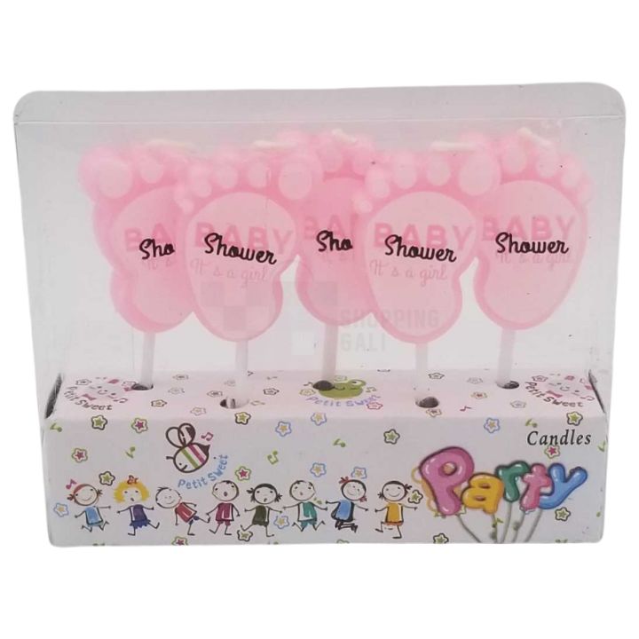 BABY SHOWER ITS A GIRL FEET CANDLE FOR CAKE DECORATION
