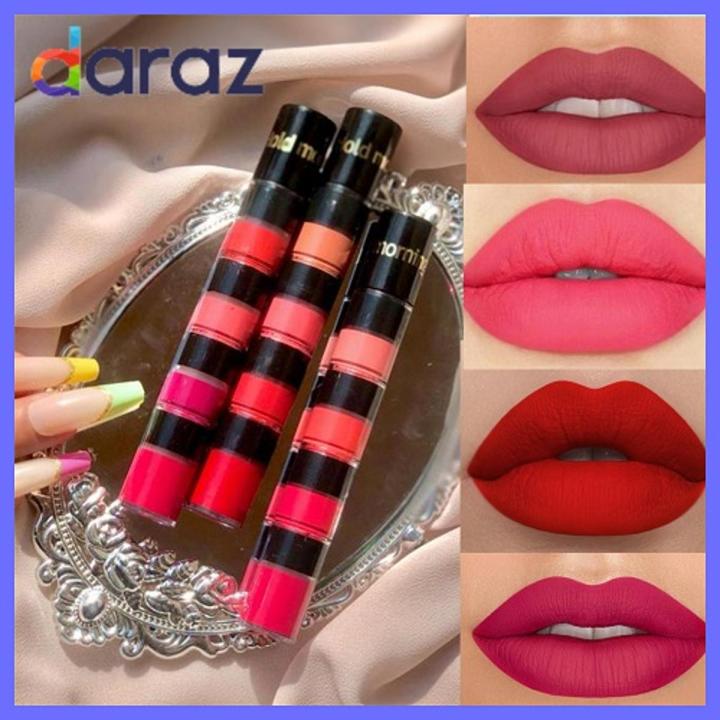 MATTE FASHION LIP GLOSS - MATTE LIP GLOSSES - NUDE LIP TINT- 4 IN 1 - WATER PROOF LONG LASTING NON TRANSFERRABLE LIQUID MAKEUP GLOSSES