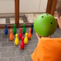 Indoor Game Bowling Set With 6 Mini Pins And 2 Balls Multicolor. 