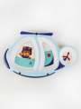 Helicopter Shaped 3-Compartment Melamine Tray Sky Blue. 