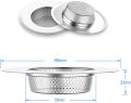 Helect 2-Pack Kitchen Sink Strainer Stainless Steel, Only Suitable for Sink Plug Holes with Diameters > 60mm and Depths > 25mm. 