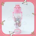 iSchoolDy Kids Cartoon My Melody Kuromi Cinnamoroll Hello Kitty 400ML 650ML Water Bottle with Straw Air Botol 卡通水壶. 