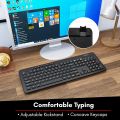 Macally Wireless Keyboard - 2.4G Ergonomic Full Size Keyboard Wireless - Wireless USB Keyboard for Laptop Windows PC Windows Desktop Computer - Black  ~ PATELWALA. 