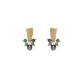 Handmade Design Sense Green Phantom Quartz Stone Earrings Female Niche Unique Style Retro Stud Earrings Stylish and Unique Earrings High Sense. 
