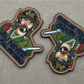 YOU NEVER GO FULL RETARD Knight Soldier Embroidery PVC Rubber Fighter Carton PVC Fabric Human Patch For Bag Hat Sticker Military. 