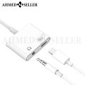 For Lightning to 3.5mm 2 in 1 Earphone Audio Adapter For iPhone 11 12 Pro 7 8 Plus X Charger Cable Phone Aux Dual Jack Splitter. 