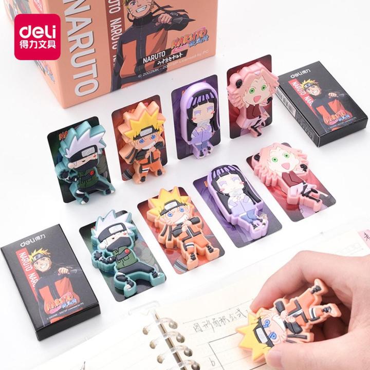 Deli Erasers 1pcs Cute Naruto 3D Eraser for Kids School Supplies Kawaii Japanese Stationery Kids Prize Anime Eraser Novelty Gift