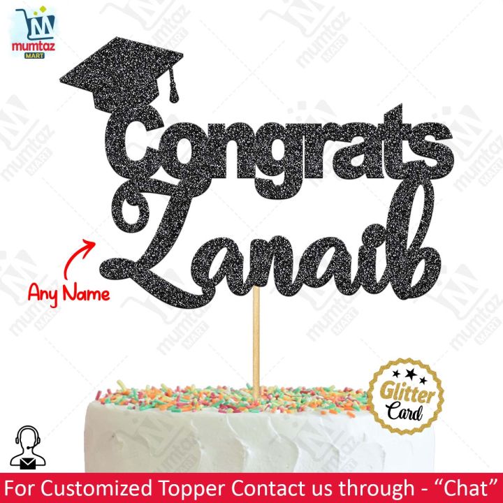Customized Congrats Cake Topper For Party Celebration, Congratulations & Birthday Toppers, Personalized with ANY NAME cake Decoration supplies