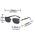Eldorado Rimless Sunglasses Rectangle Fashion Popular Women Men Shades Small Square Sun Glasses For Female Male Summer Traveling Oculos | Leopard Head Sunglasses. 